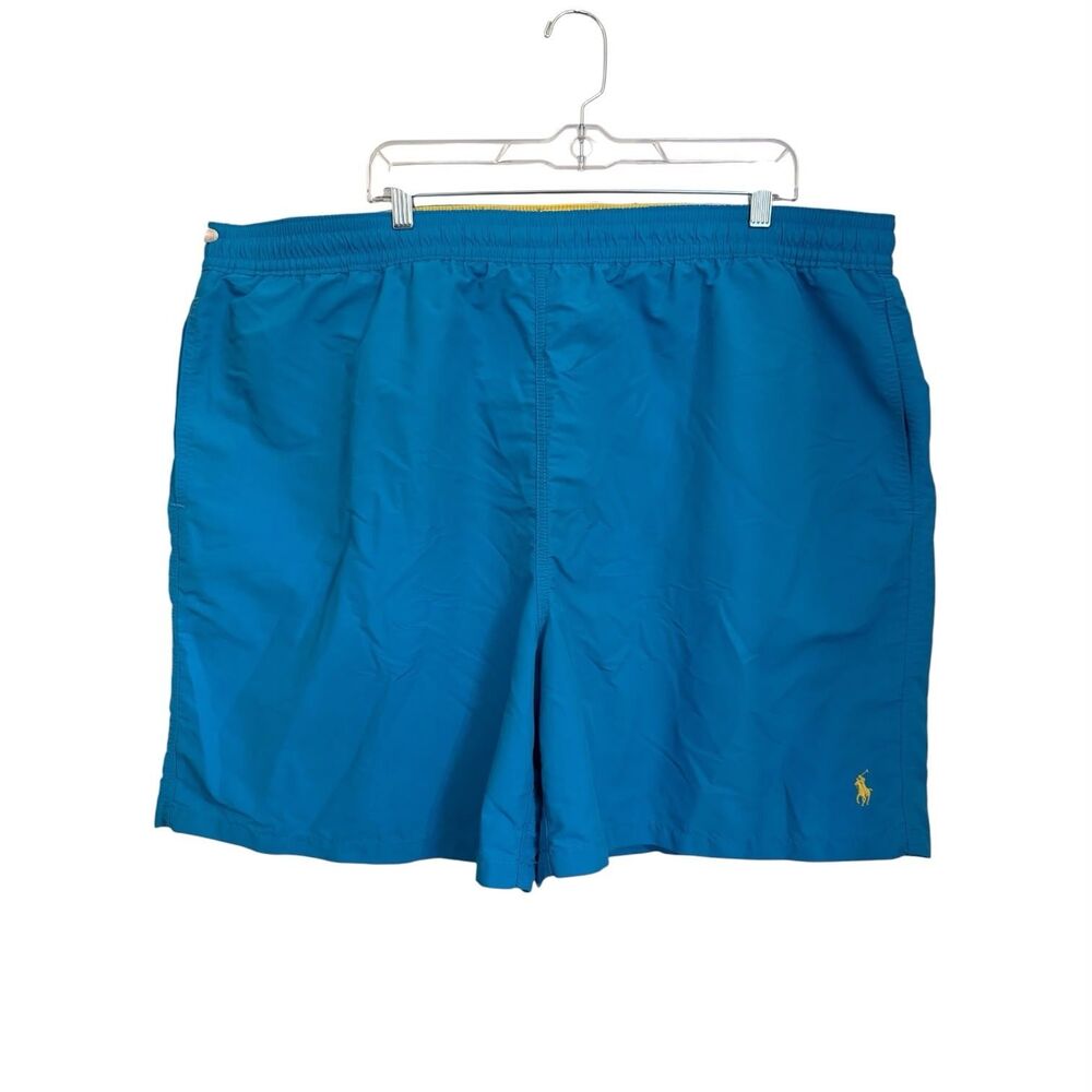 Polo Ralph Lauren Swim Trunks 4XB Big Blue Yellow Pony Board Shorts
